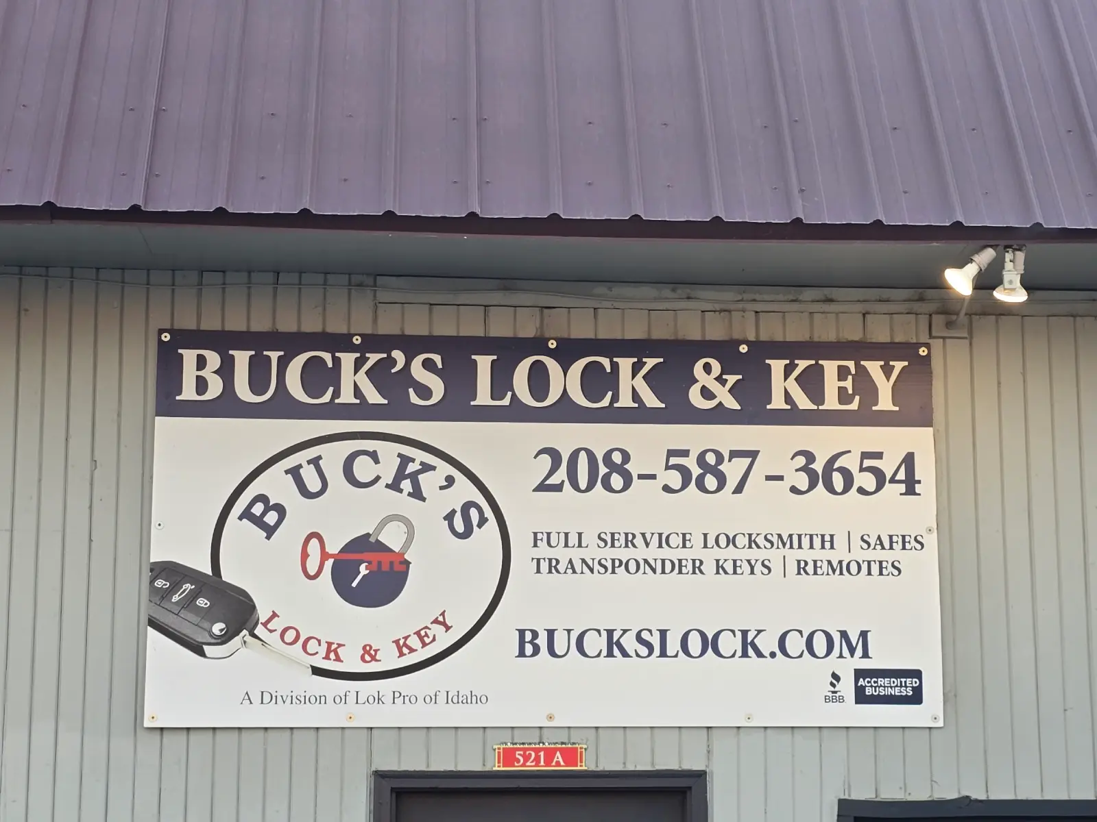 Buck's Lock & Key locksmith shop in Mountain Home, Idaho.